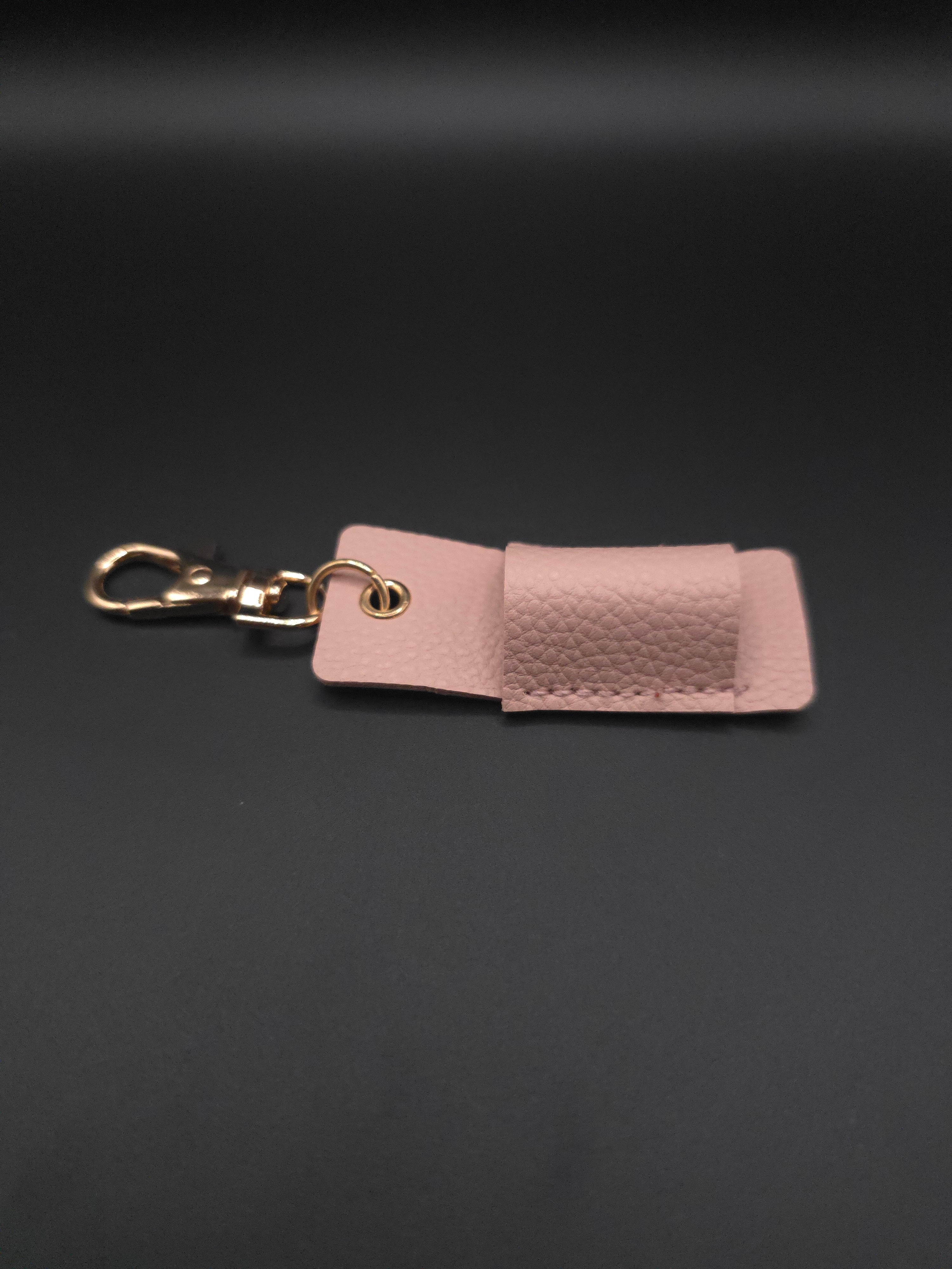 Pen Clip Key Chain - PU Leather (Light Pink)