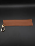 PU Leather Pen Sleeve Keychain (Brown with no decorative flower charm)