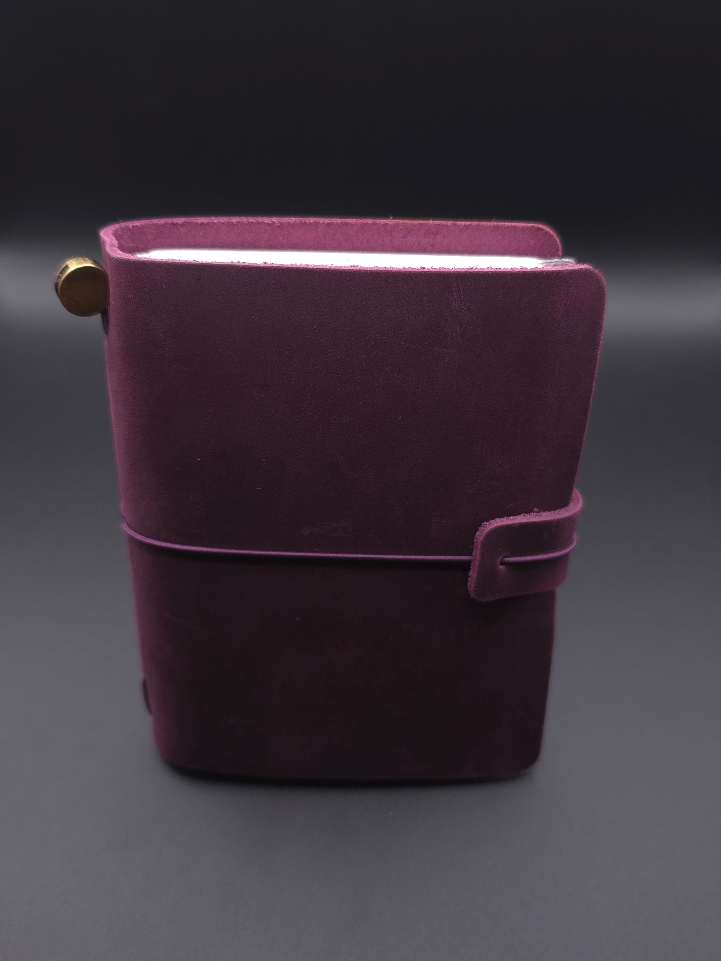 A Fine Line Writing Co. Leather Traveler's Journal – Passport Size (Plum)