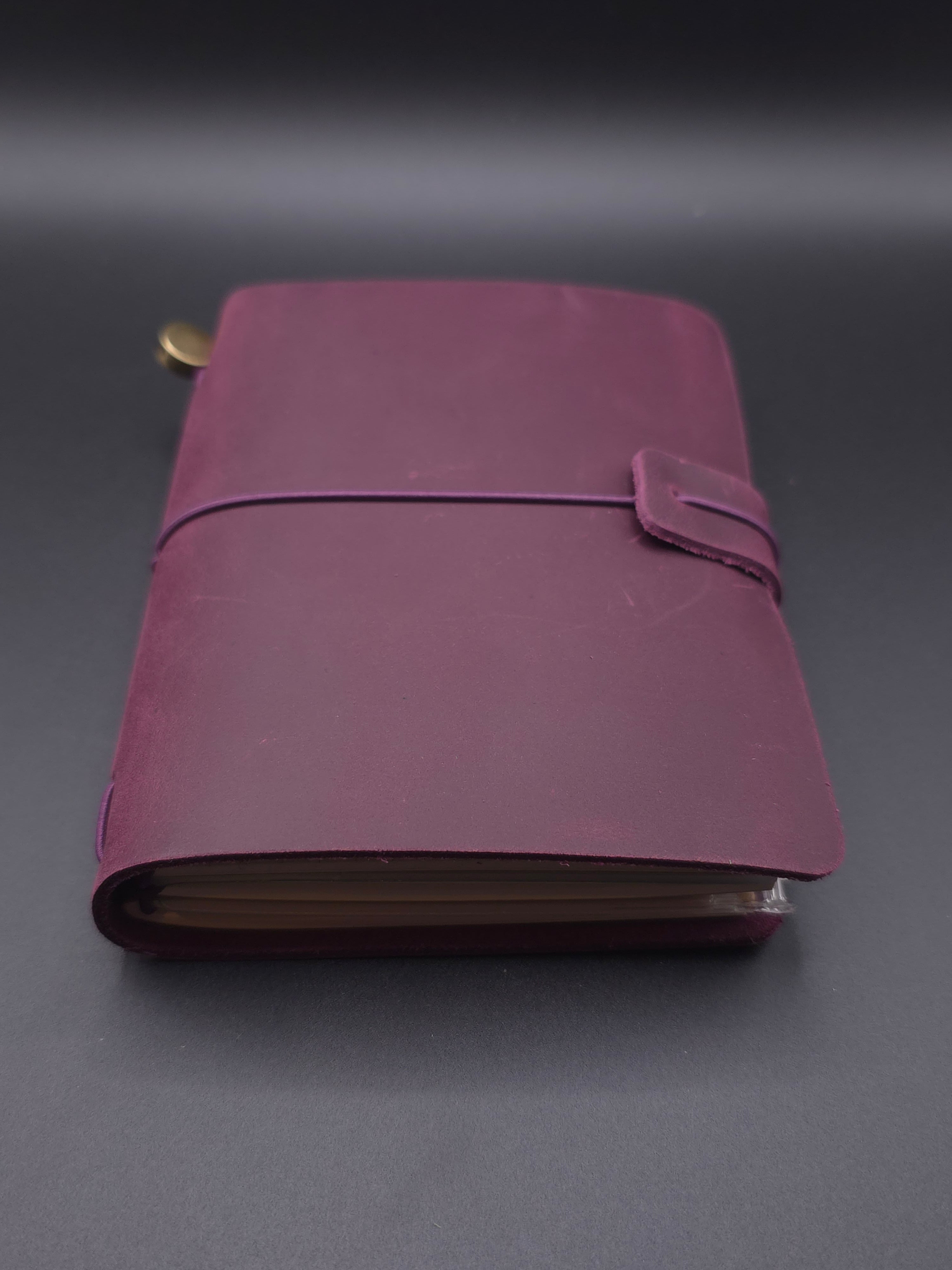 A Fine Line Writing Co. Leather Traveler's Journal – Passport Size (Plum)