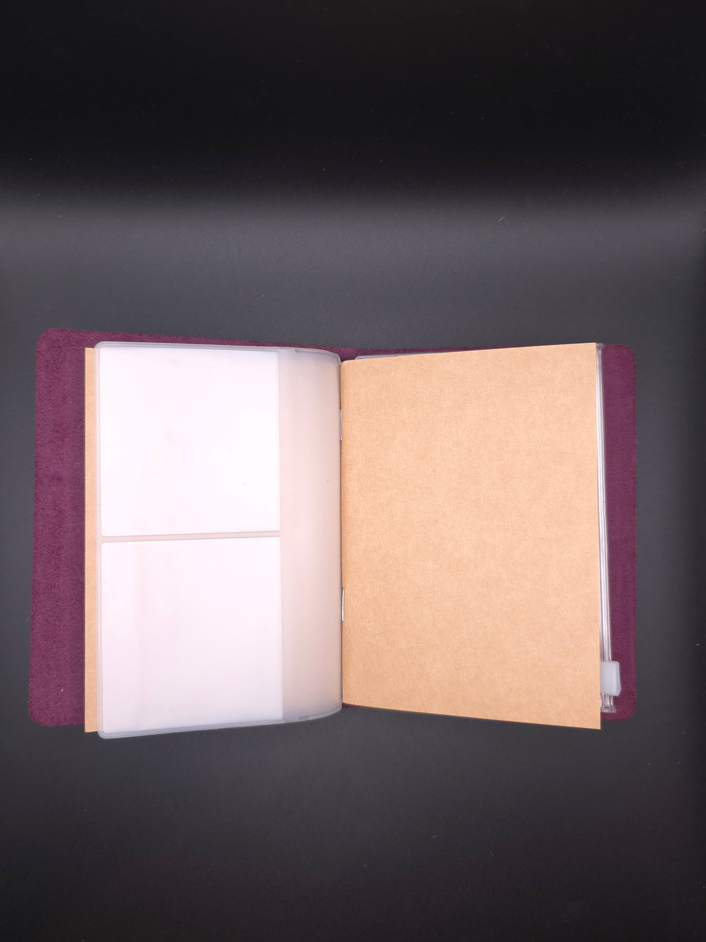 A Fine Line Writing Co. Leather Traveler's Journal – Passport Size (Plum)