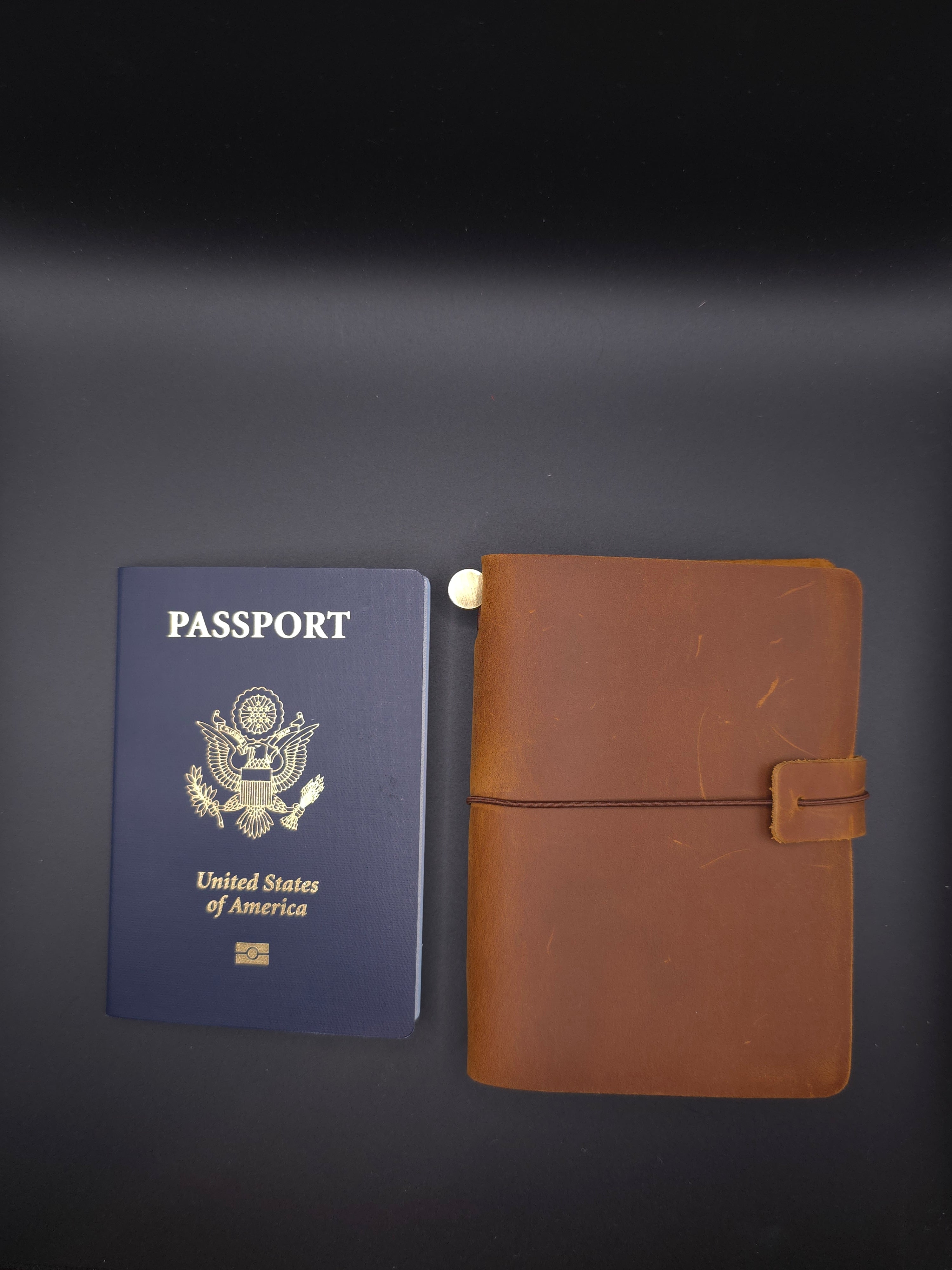 A Fine Line Writing Co. Leather Traveler's Journal – Passport Size (Brown)