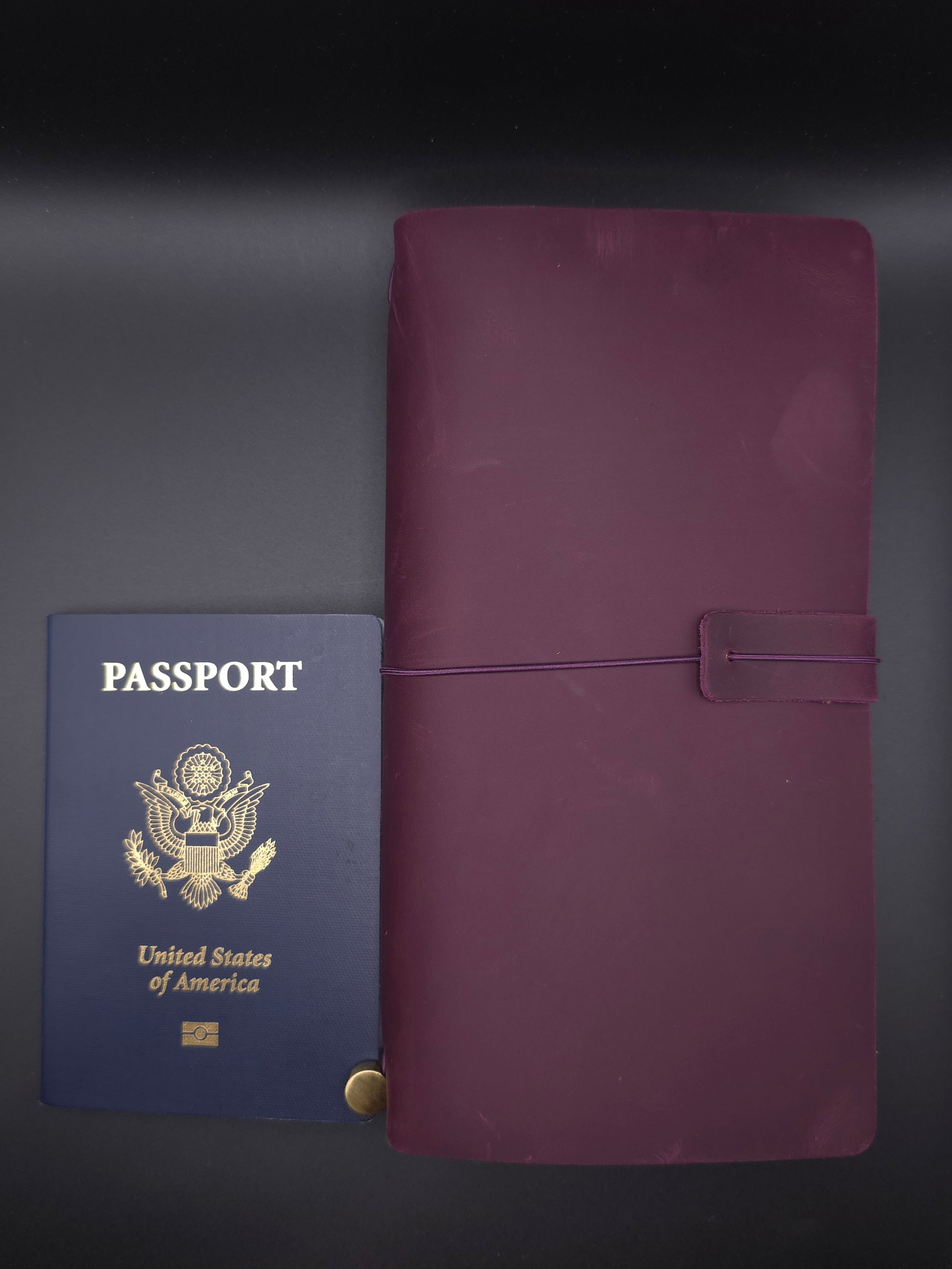 A Fine Line Writing Co. Leather Traveler's Journal – Regular Size (Plum)