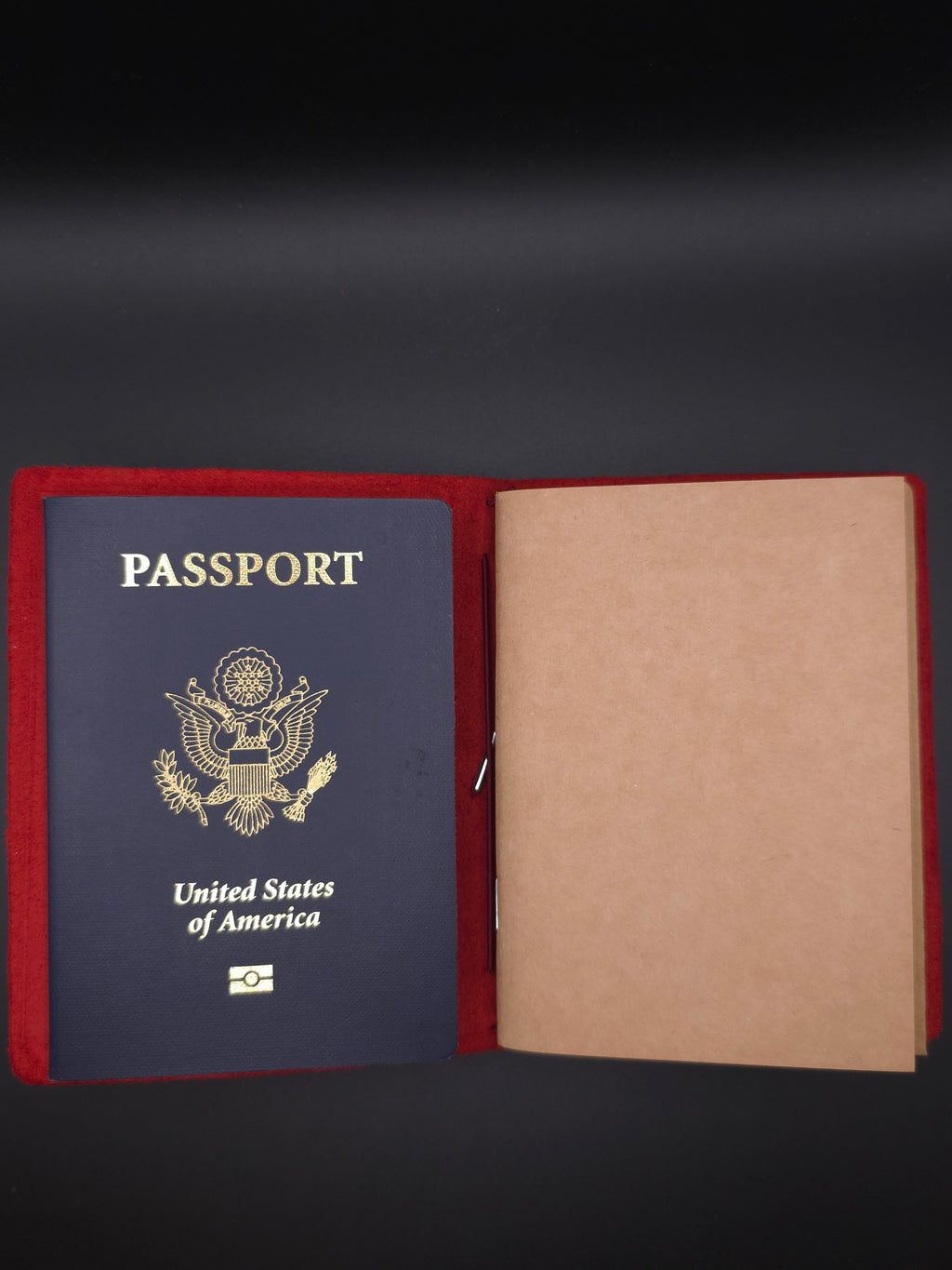A Fine Line Writing Co. Leather Traveler's Journal – Passport Size (Red)