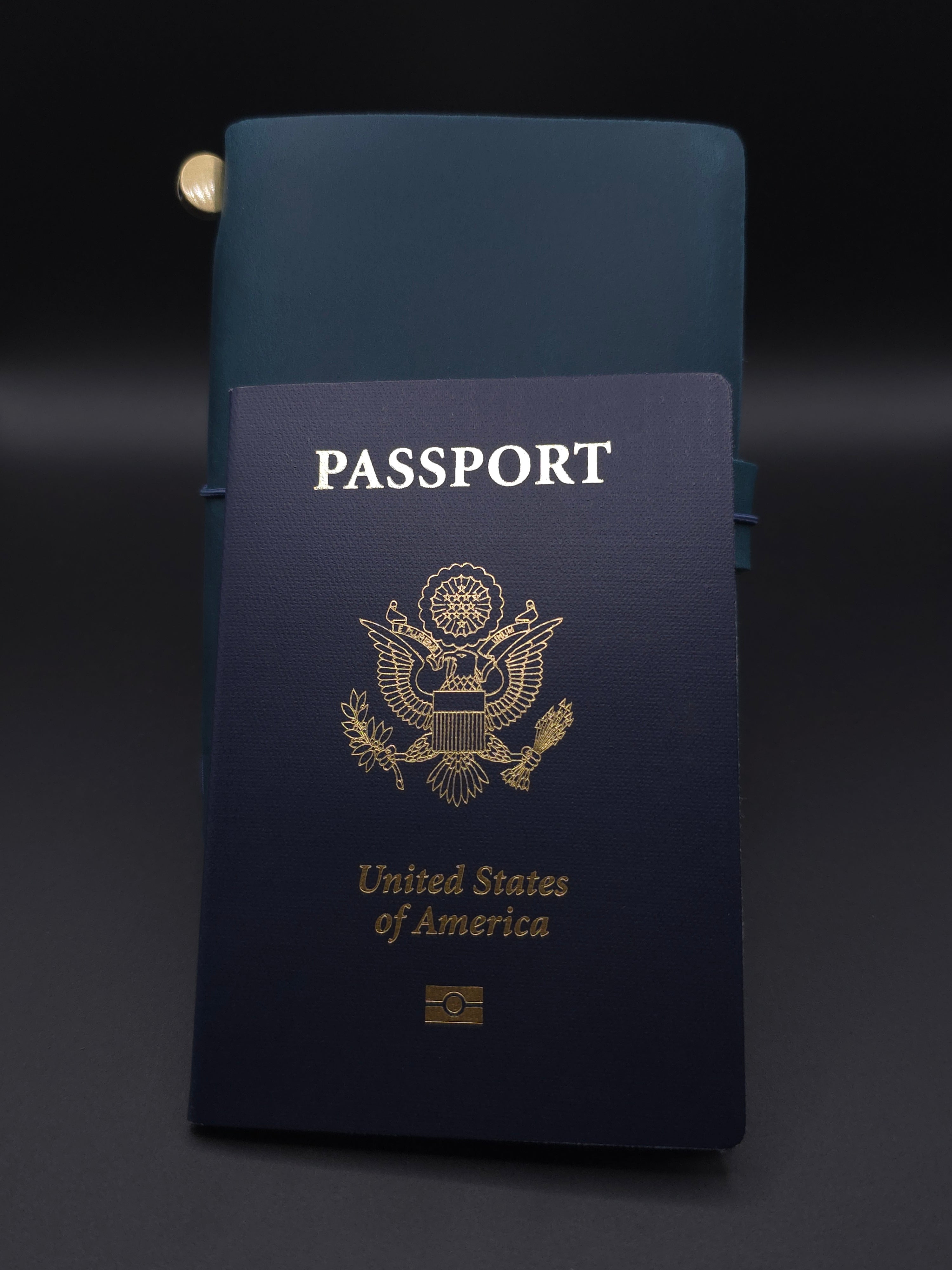 A Fine Line Writing Co. Leather Traveler's Journal – Passport Size (Blue)