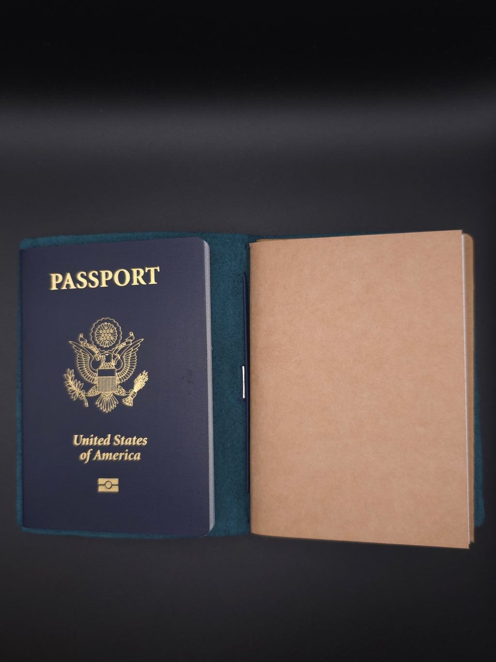 A Fine Line Writing Co. Leather Traveler's Journal – Passport Size (Blue)