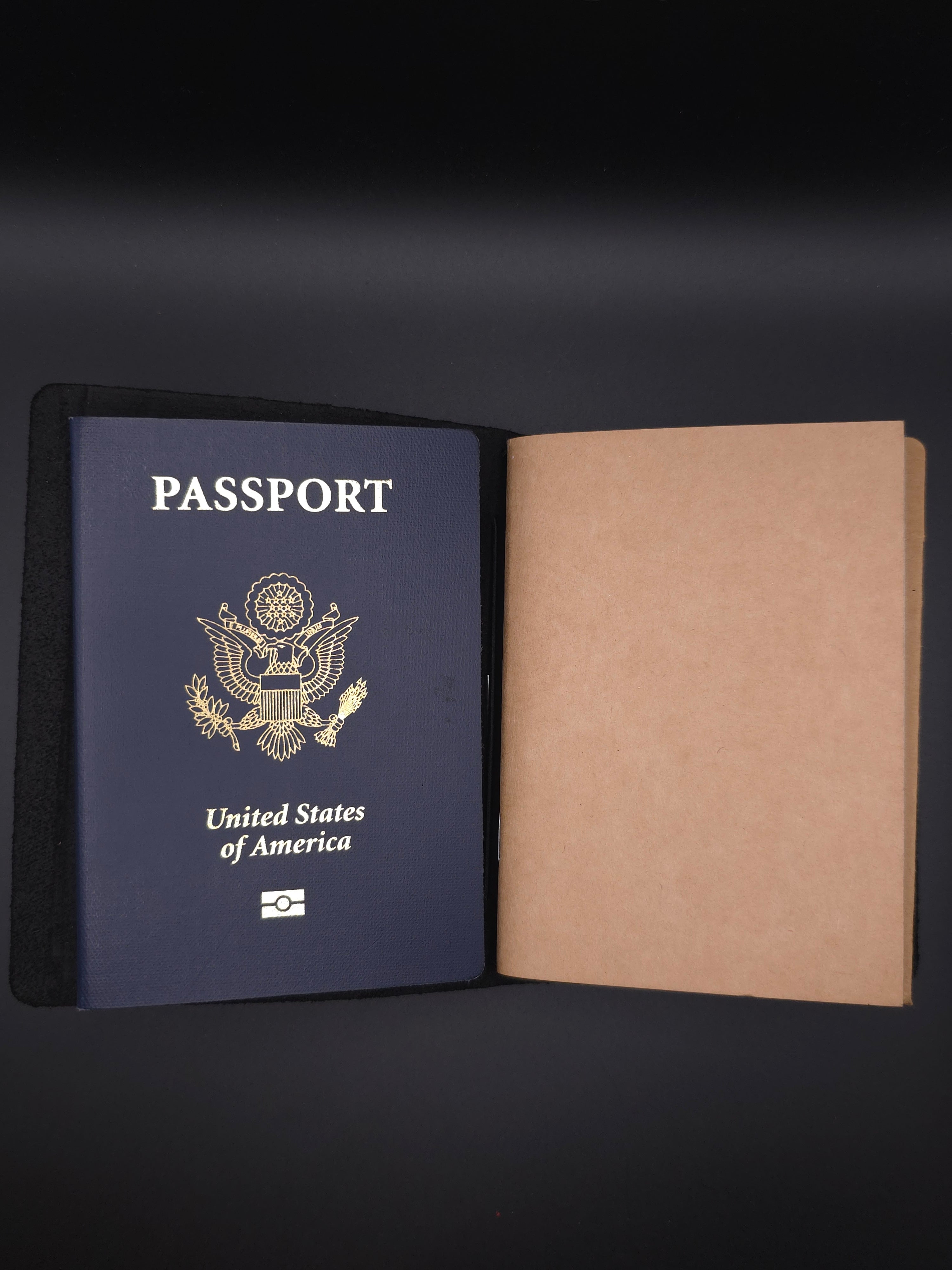 A Fine Line Writing Co. Leather Traveler's Journal – Passport Size (Black)