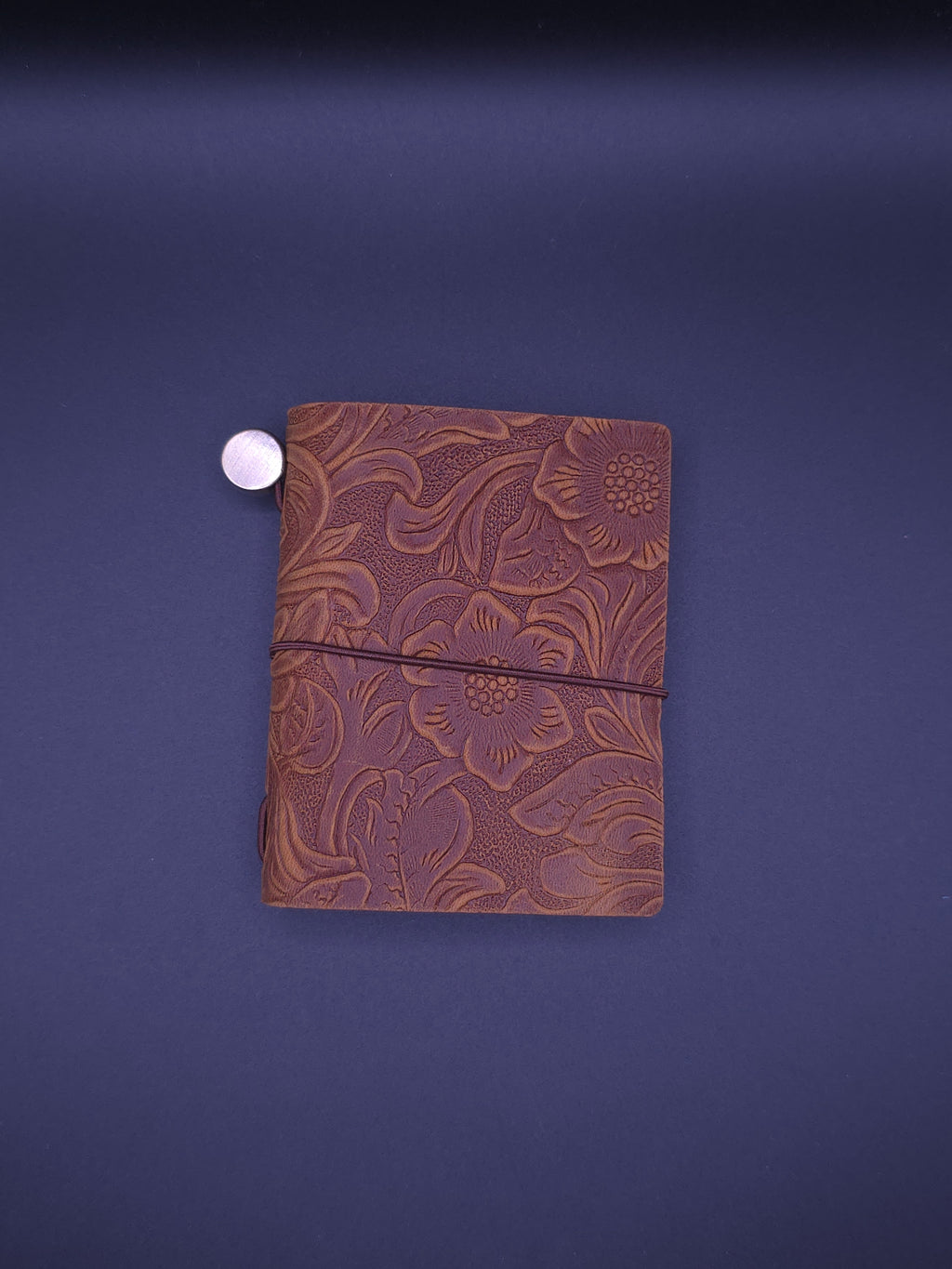 A Fine Line Writing Co. Leather Mini Traveler's Journal (light brown flower design)