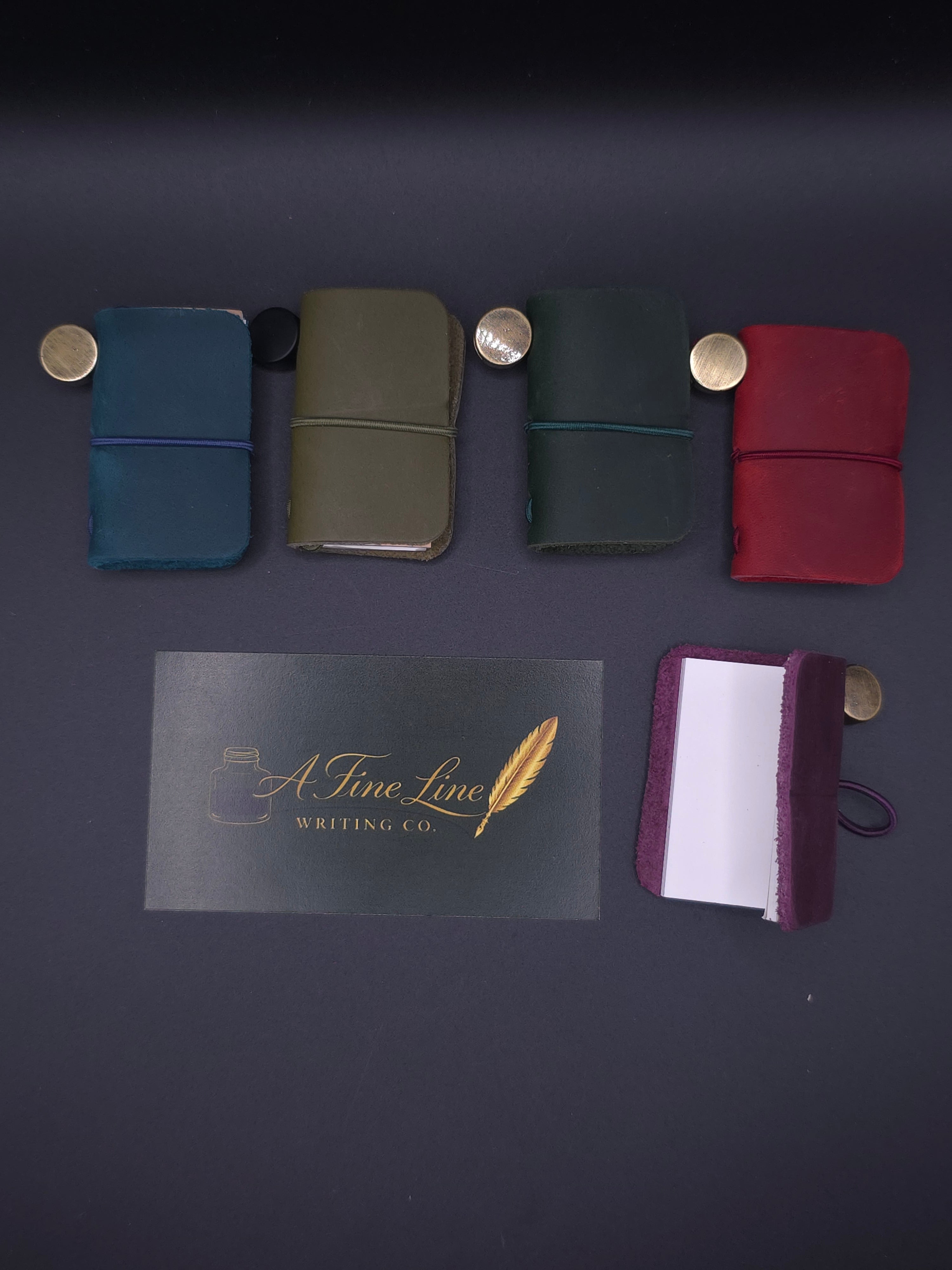 A Fine Line Writing Co. Leather Traveler's Notebook Keychain (purple)