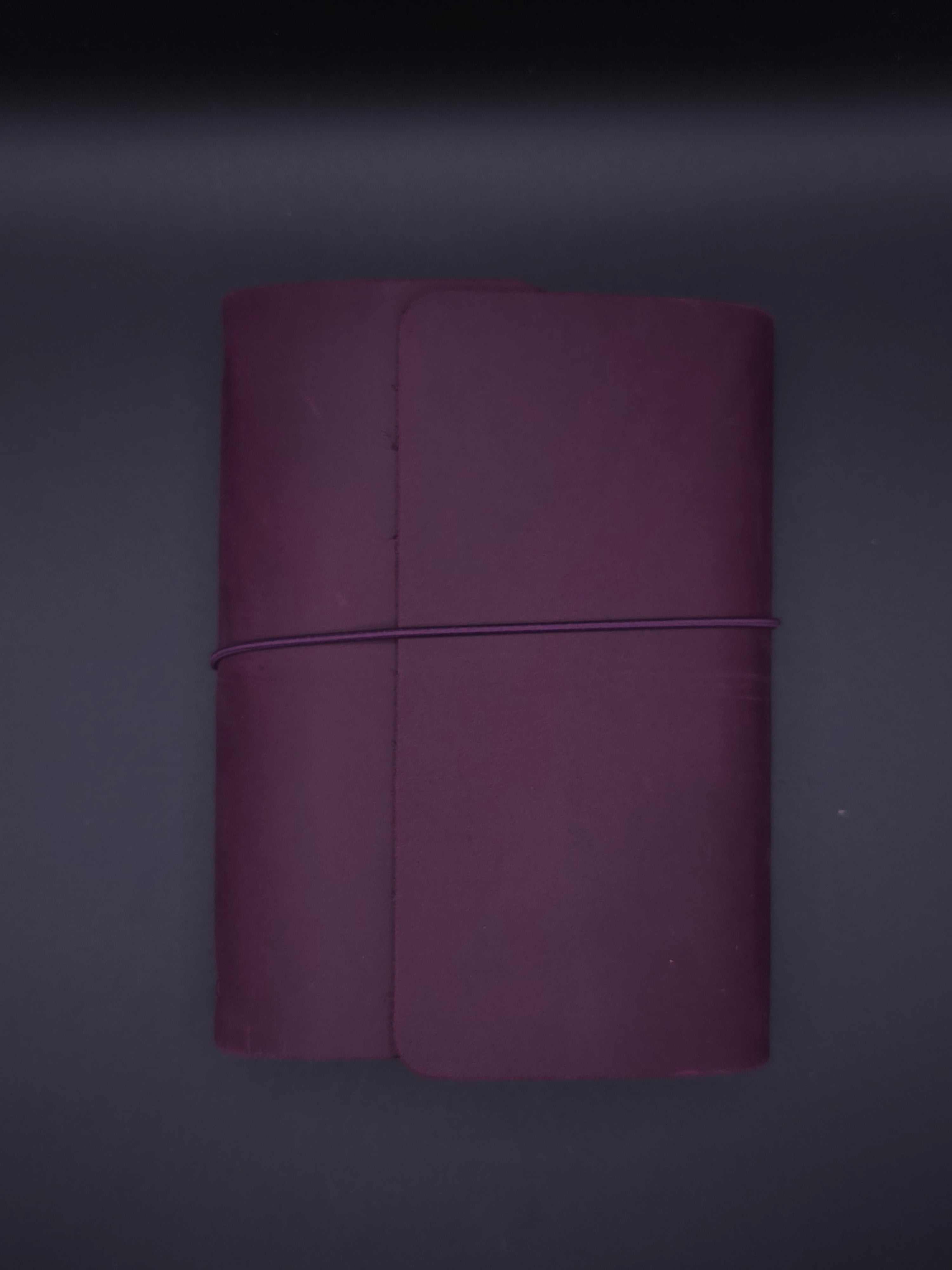 A Fine Line Writing Co. Leather Traveler's Journal – Passport Size (TRI-FOLD) (Purple)