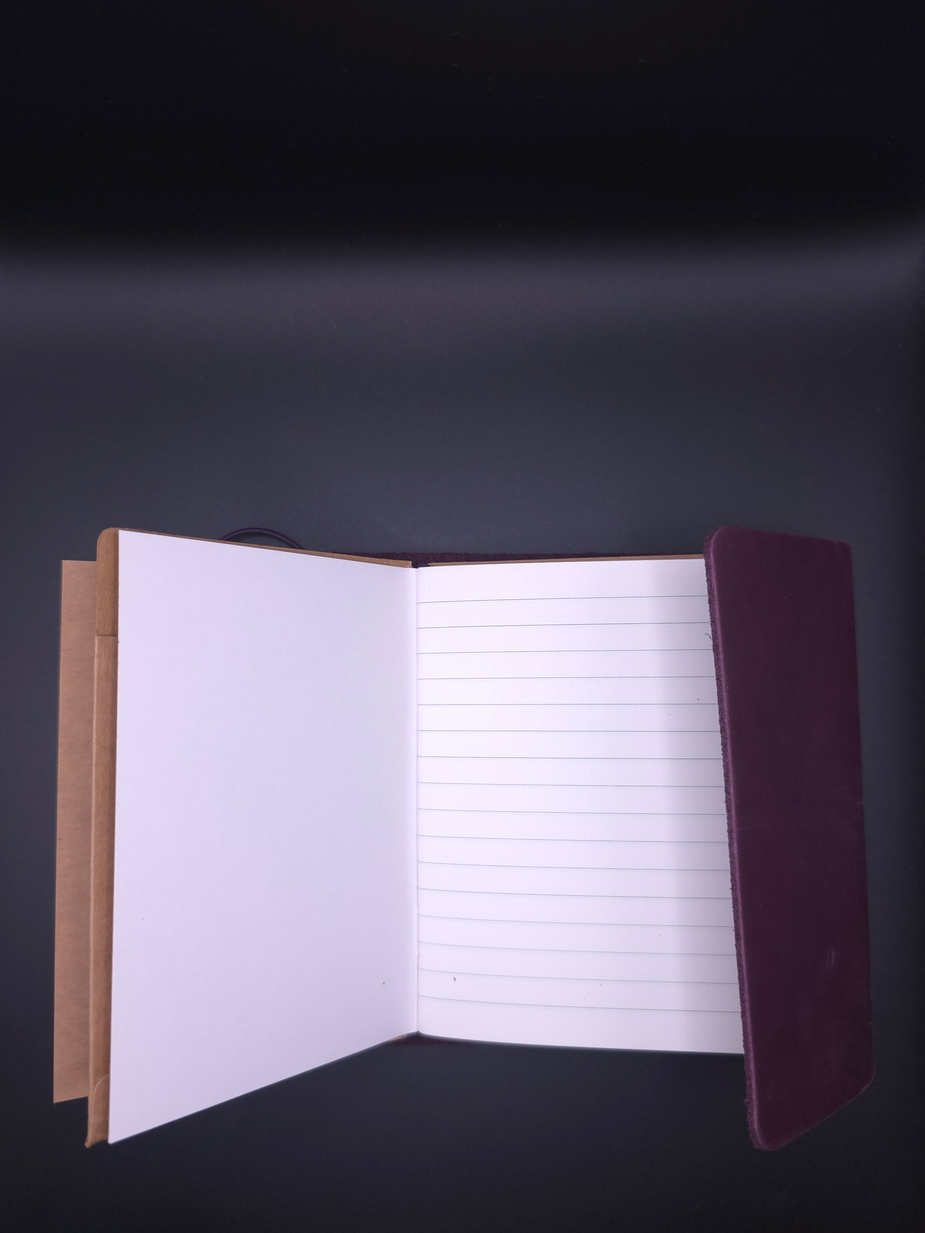 A Fine Line Writing Co. Leather Traveler's Journal – Passport Size (TRI-FOLD) (Purple)